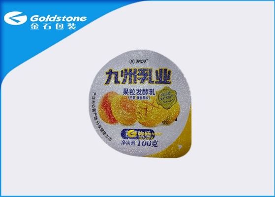 多彩な印刷のヨーグルトのコップのヒート シール ホイルのふたRectanglar/モモの形
